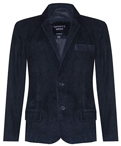 Men's Suede Blazer Jacket Soft Real Italian Leather Fitted Vintage Coat