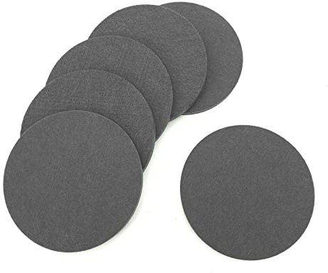 heimtexland ® Set di 6 Sottopiatti Sottobicchieri da tavolo, in feltro, lavabili, rotondi, 10 cm, tipo 846, colore: grigio