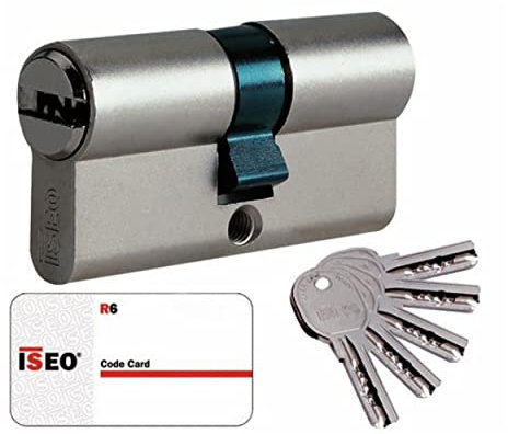FIBC | Cylindre de Serrure Débrayable 35x35 mm pour Porte Intérieur/Extérieure/Entrée | Système de 6 Goupilles | Lot 5 Clés | Nickelé | Protection anti-perçage et anti-crochetage | Plusieurs tailles