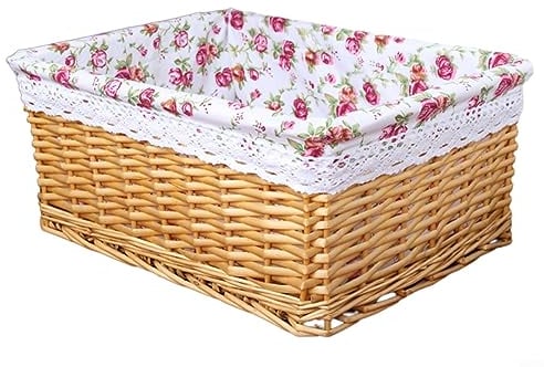 Weidenkorb, Picknickkorb, Haushalt, Organizer, Boxen, Regal, Kleiderschrank, Organizer, großer Weidenkorb, leerer Korb, 39 x 30 x 16 cm