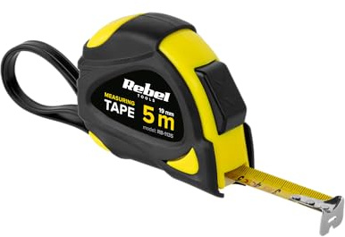 Professioneles robustes Massband mit Aufrollsystem 5m, Breite 19 mm Rebel RB-1135