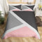 Ensemble de Literie Rose Gris pour Filles Femmes Enfants, Housse de Couette Triangle Géométrique Patchwork, Parure de Lit Rose Gris Clair Gris Foncé, Housse Couette 220x240 Géométrique, Doux