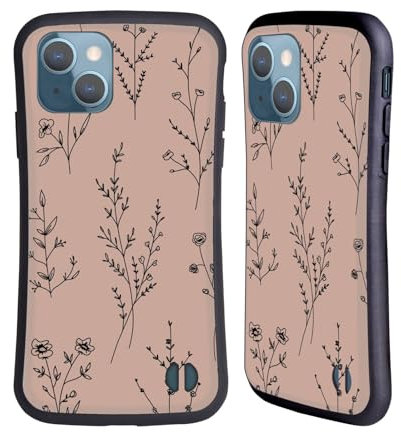 Head Case Designs Licenza Ufficiale Anis Illustration Rosa Cipria Fiori Selvatici Custodia Cover Ibrida Compatibile con Apple iPhone 13