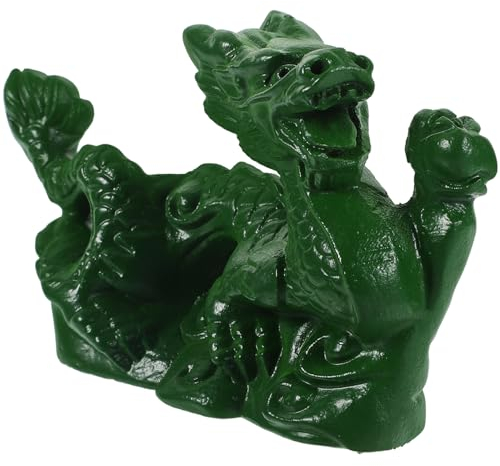 PRETYZOOM Hölzerner Drache Handgefertigte Skulptur Statue 9 5 cm Mini-Chinesischer Feng-Shui-Drachenfigur Dekoration Mondjahr-Drache Drachenstatue