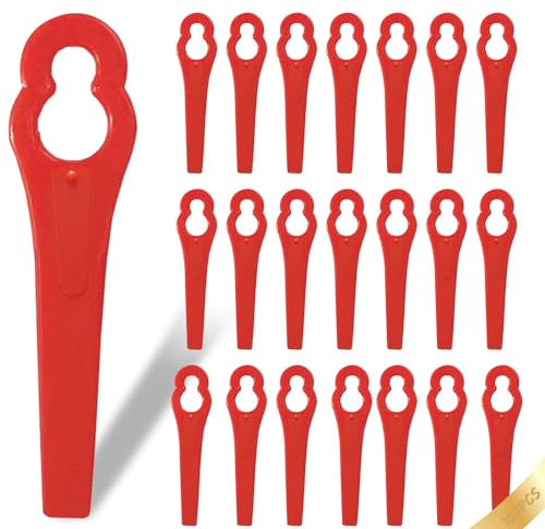 HXUING 100 Pièces Lames de Rechange pour Coupe Bordure, Lames en Plastique de Rechange Lame Coupe Bordure Tondeuse à Gazon Rouge, pour Jardin et Pelouse Coupe Bordures