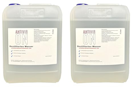Destilliertes Wasser 10 Liter Sterilwasser chemisch reines Wasser 2x5 Liter
