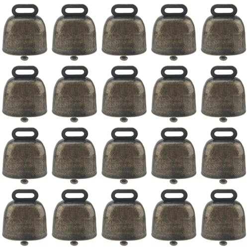SHEUTSAN 20 Stück Scow Horse Schafe grasende Kupferglocken, Metall laute Bronzeglocke, Vintage Ornament Glocken für Dekorationen
