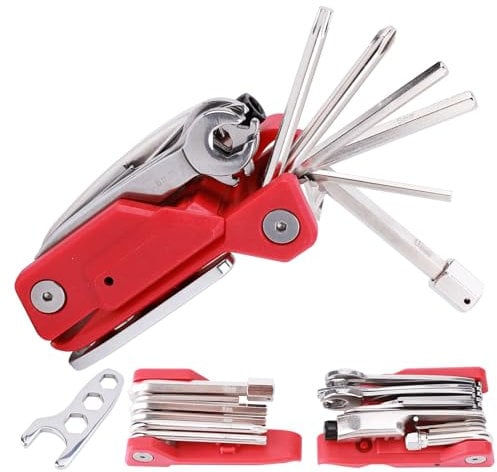 YUNYODA Bike Repair Kits, 18 in 1 Multi-Function Bike Tool Kits, Portable Foldable Allen Wrench Sets Cycling Tool Kit