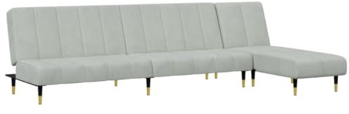 vidaXL Sofagarnitur 2-TLG., Polstersofa mit Holzgestell, Sitzgruppe für Wohnzimmer, Sofagarnitur Sofa Garnitur Lounge, Modern, Hellgrau Samt