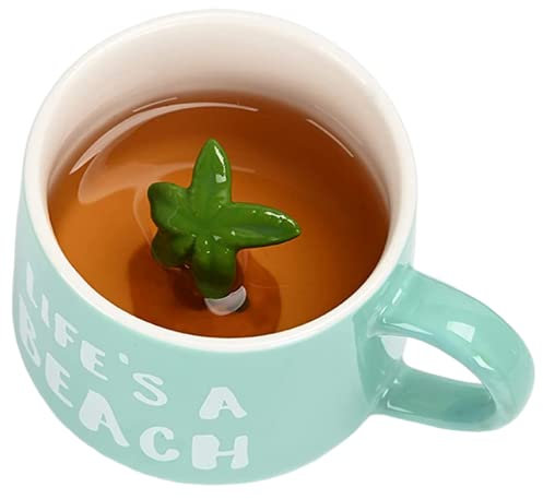 Kaffeetasse 350 ml 3D Kokosnuss Morgen Tasse mit Kokosnussbaumfigur in Kokosnuss Neuheit Geschenk niedliche Milch Becher Geschenke für Kinder Mädchen