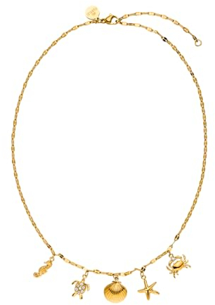 Purelei® Underwater World Kette Damen (Gold) – Halskette Damen aus langlebigem Edelstahl – Wasserfeste Kette mit Anhänger – 40-45 cm Länge verstellbar – Halskette für deinen individuellen Look