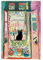 NebulaNova Lustiges Katzen Poster, Vintage Matisse Katzendruck, Schwarze Süße Katze Als Leinwandbild, Wanddekoration Für Zuhause Schlafzimmer Wohnzimmer Badezimmer Ästhetik (16x24 Ungerahmt)