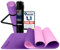 LA MENTE ES MARAVILLOSA - Gymnastikmatte, Rutschfest Yogamatte inkl. Tragegurt + Tasche + Übungs-E-Book, Gepolstert, Hautfreundliches TPE für Fitness/Pilates/Workout 183x61 cm (Lila/Rosa ohne Design)