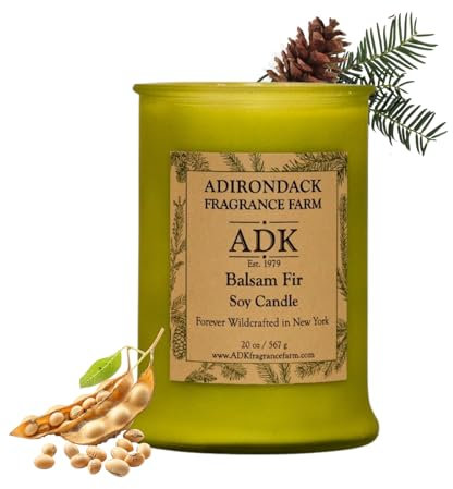 ADK Balsam & Fir Scented Candle, 20 Oz Natural Aromatherapy Candle for Home Decor & Kitchen Décor, Relaxing Plant-Based Wax Candles Perfect for Gift Giving
