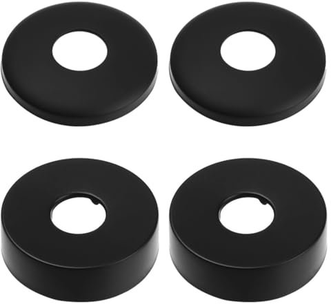 GXGM 2 Stück Ø 25mm (3/4) Abdeckrosette und 2 Stück Ø 21mm (1/2) Abdeckrosette Edelstahl,Rosette Schwarz,Rohrabdeckung, Gewinderosette,Rosette Wasserhahn,Rosette für Duscharmatur,Heizkörper