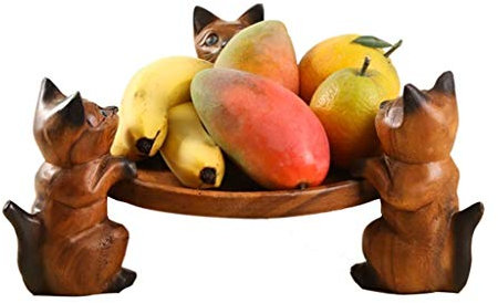 WOTZOV Holzplatte Obstschalen Obsttablett Ablagetablett Massivholz Obstteller Moderner Haushalts-Couchtisch Obstteller Home Kitchen