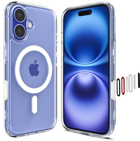 Spigen Ultra Hybrid T MagFit Case for iPhone 16 [Camera Control Covered] [MagSafe Compatible] - Clear White