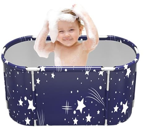 Bañera plegable, Bañera plegable para adultos | Bañera portátil engrosada Bañera portátil aislada,Bañera grande de inmersión sólida, bañera de ducha para interior y exterior, baño doméstico