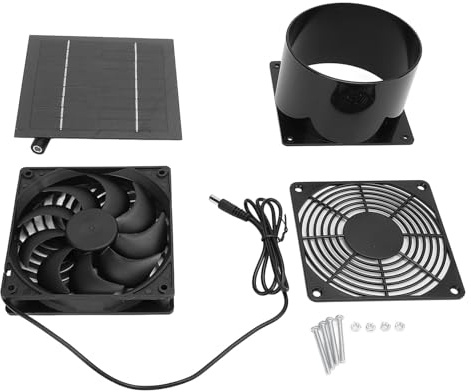 AUNMAS Solar Abluftventilator, Flansch Ventilator Mit Effizienter Luftzirkulation Für Kühlere Umgebungen IP65 Wasserbeständiges Design Für Langlebigen Einsatz Ohne Verkabelung