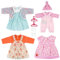 Aolso Puppenkleidungsset, 4 Stück Kleidung Bekleidung für Baby Puppen, Puppenkleidung 35-43 cm, Babypuppenkleidungs-Outfits, Hosenträgerrock-Stil, Socke, für 14–18 Zoll große Puppen(ohne Puppe)