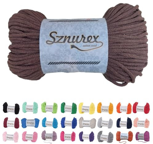 Makramee Garn 5mm x 100m Baumwollschnur Perfekt für DIY, Garn für Makramee-Schnur über 50 Farben Oeko-TEX Zertifiziert - Baumwollkordel (Schokolade, 5mm/100 Meter)