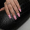 SXVME Baby Pink Press on Nails Long Square, Light Pink False Nails Medium Coffin, Glossy Gel Fake Nails Press on, Sheer Gel Stick on Nail for Women, 24 Pcs