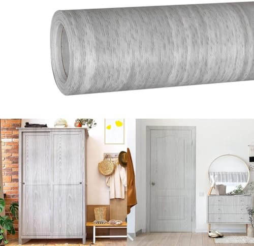 HomeVortex 1 Roll 10M Wood Grain PVC Vinyl Flooring Kitchen Bedroom Home Office Deco,Waterproof Wood Grain Planks, For Wooden, Laminate, Vinyl, Or Tiled Floors