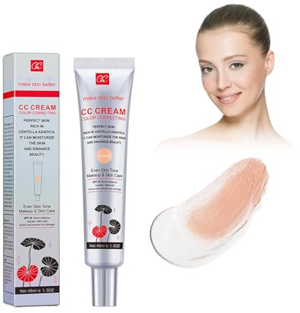 Crema Viso Colorata Con Centella Asiatica, 45 Ml Cc Cream Red Correct Cc Cream Color Correcting Crema Make Up Fondation Idratante, Migliora La Carnagione e Idrata (chiaro)