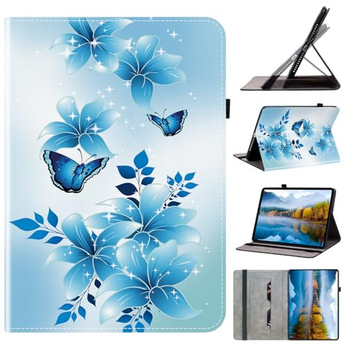Mldjomid Custodia Protettiva Compatibile con Lenovo Tab M10 5G 10.6 Pollici TB360ZU 2023 Flip in Pelle PU Cover con Supporto e Slot per Scheda Case per Lenovo Tab M10 5G Tablet (Farfalla blu)