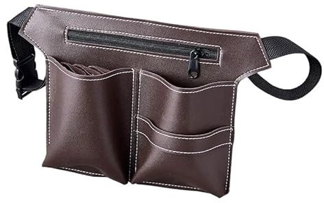 YYLUOYANG Friseurtasche Werkzeugtasche Haarscherentasche Clips Kammtasche Friseurholster Taschen Halter Werkzeug Salon Hüfttasche Gürtel PU Ledertasche Friseurtasche(Type A-Coffee)