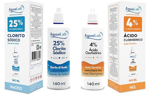 Agualab Kit Mineral para Tratamiento de Agua (2x140 ml) – Solución Activadora y Mineral – Precinto de Seguridad – Fabricado en España