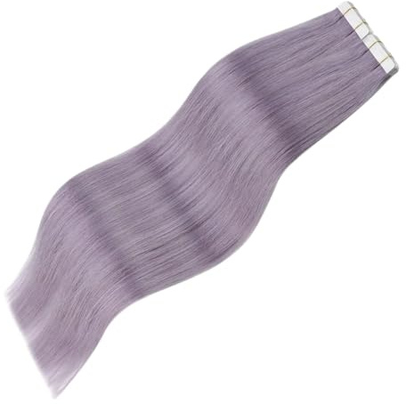Tape In Haarverlängerungen Echthaar Hellviolettes Haar Haarverlängerungen Buntes Natürliches Tape In Haar Einfach Zu Verwenden(10 pcs,14inches)