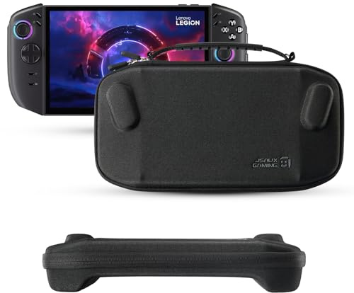 JSAUX Slim Travel Case for Lenovo Legion Go / Go S / Go 2, Compact Hard Shell Carrying Pouch for Console, Holds 8 MicroSD Cards and 5 Card Readers, Includes Carry Strap, Black