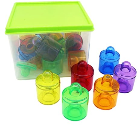 RNXRZANK Stacking Toys And Girls, Fine Motor Skills, Translucent Colored Flower Pot Set