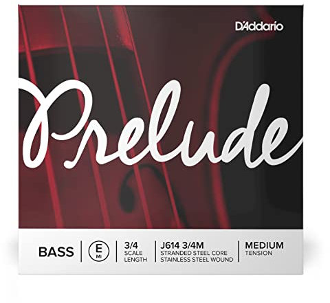 D'Addario J614-3/4M Stainless Steel Prelude Kontrabass Einzelsaite 'E' Kohlefaserstahl/Nickel 3/4 Medium