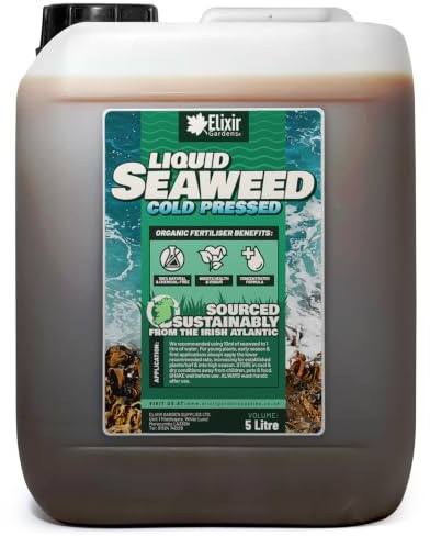 Elixir Gardens Organic Liquid Seaweed Fertiliser & Plant Food (5 Litre) | Nutrient-Packed Multi-Purpose Plant Feed Free from Chemicals & Additives