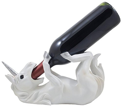 Drinking Magical Unicorn Wine Bottle Holder Display Stand Decorative Statue for Mythical Decor Bar or Counter Centerpieces As Fantasy Gifts for Wine Lovers by Home-n-Gifts
