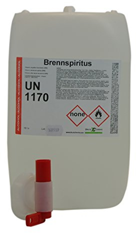 DC DruckChemie GmbH Brennspiritus 10L, 99% + Auslaufhahn - Alleskönner für Haushalt, Freizeit & Handwerk - Reinigungs Spiritus, Kaminbrennstoff