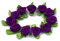 10 PK Small Mini Satin Ribbon Rose Buds Flowers Leaves Embellishment 1.5cm UK by Accessories Attic (Purple)