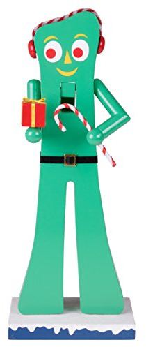 Clever Creations - Casse-Noisettes en Bois - Gumby/Officiellement autorisé -avec Cache-Oreilles/Cadeau/Sucre d'orge - décoration de Noël/à Collectionner - 35,6 cm