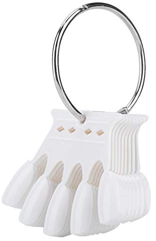 Nail Color Card, 4 Colors 50 pcs Nail Art Practice Tips Manicure Polish Gel Color Display Nail Polish Showing Tool(1# White)