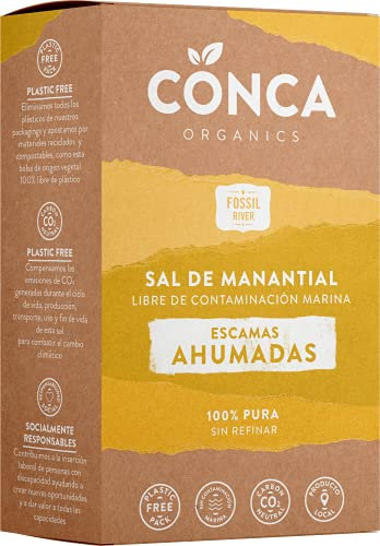 De la Conca - Caja sal BIO - Escamas ahumadas plastic-free 125g