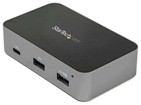 StarTech.com Hub USB-C de 4 Puertos - USB 3.1 Gen 2 de 10Gbps - 3x USB-A y 1x USB-C - Alimentado - con Adaptador de Alimentación Incluido (HB31C2A1CS)