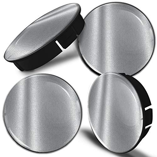 Biomar Labs® 4 x 60mm 3D Radkappen Nabendeckel Felgendeckel Radnabe Center Hub Caps Farbe Silber C 97