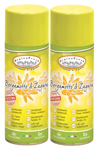 Hygienfresh Deodorante per Tessuti Spray da 400 Ml (2 Bergamotto & Zagara)