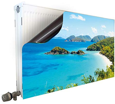 Smagnon Magnet Heizkörperverkleidung Heizkörperabdeckung Heizung Schutz Urlaubsparadies, Heizkörper Höhe:50 cm, Heizkörper Länge:100 cm
