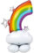 Amscan 4246211 - Folienballon Regenbogen, Größe ca. 130 cm, mehrteiliger AirLoonz-Ballon mit Regenbogen, Sternen und Wolken, mit Helium oder Luft befüllbar, Geschenk, Dekoration, Geburtstag