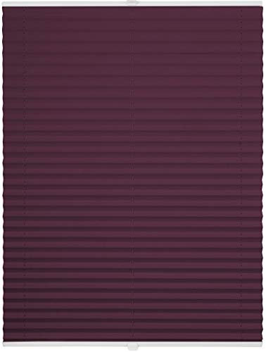 ondeco Plissee ohne Bohren mit Klemmträger, Sonnenschutz für Fenster innen, Jalousien Fenster ohne Bohren Blickdicht, Faltrollo Sichtschutz für Tür Fensterrahmen, Rollo Violett 90x130 cm