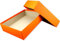 NEUSER PAPIER Hochwertige Aufbewahrungs- und Geschenkboxen - 15 Stück - DIN A4 - Orange bezogen - 302 x 213 x 70 mm