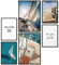 Papierschmiede® Mood Poster Set Segeln, Gerahmte Bilder (Rahmen: Material und Farbe wählbar), Wohnzimmer Deko Schlafzimmer, 2x DIN A3 und 4x DIN A4, Meer Wind Ozean Sonne Blau